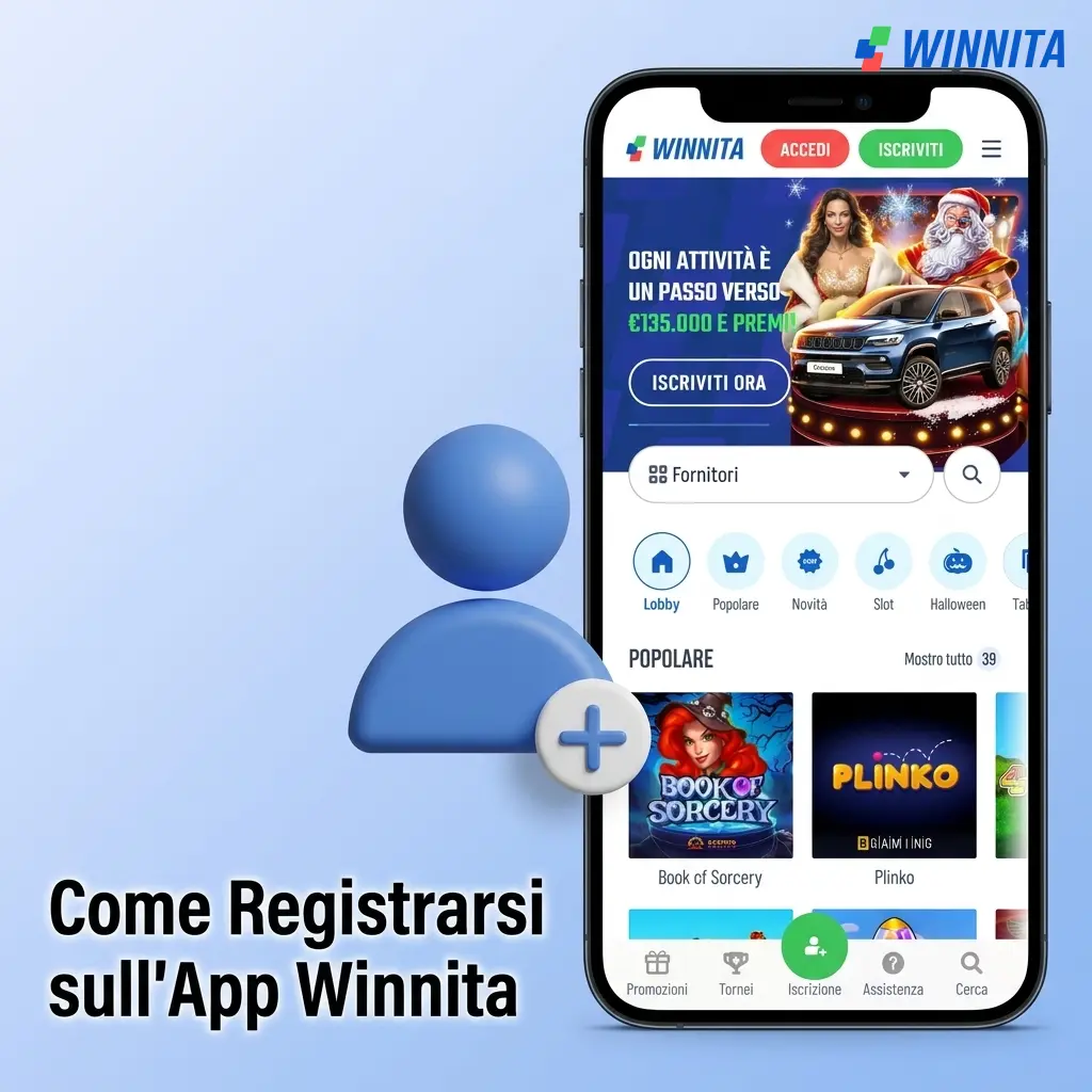 Guida alla registrazione sull'app Winnita: crea il tuo account per accedere ai giochi e al bonus di benvenuto