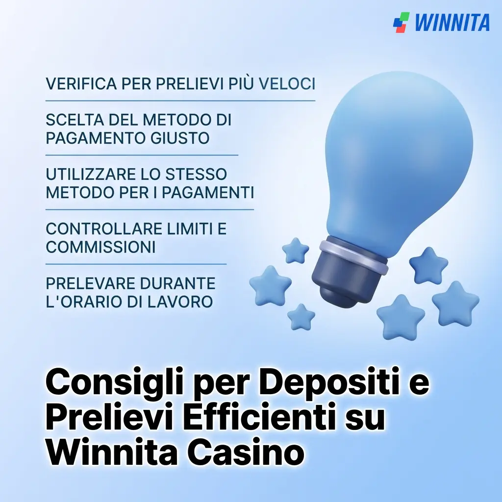 Consigli per depositi e prelievi efficienti su Winnita Casino: verifica account, limiti e metodi di pagamento
