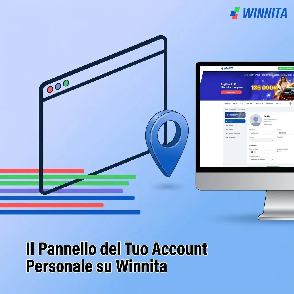 Pannello account Winnita: gestisci depositi, prelievi, bonus e impostazioni personali in un'unica schermata.