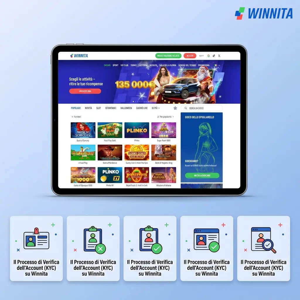 Processo KYC su Winnita: verifica account con documento identità, prova residenza e metodo di pagamento ADM