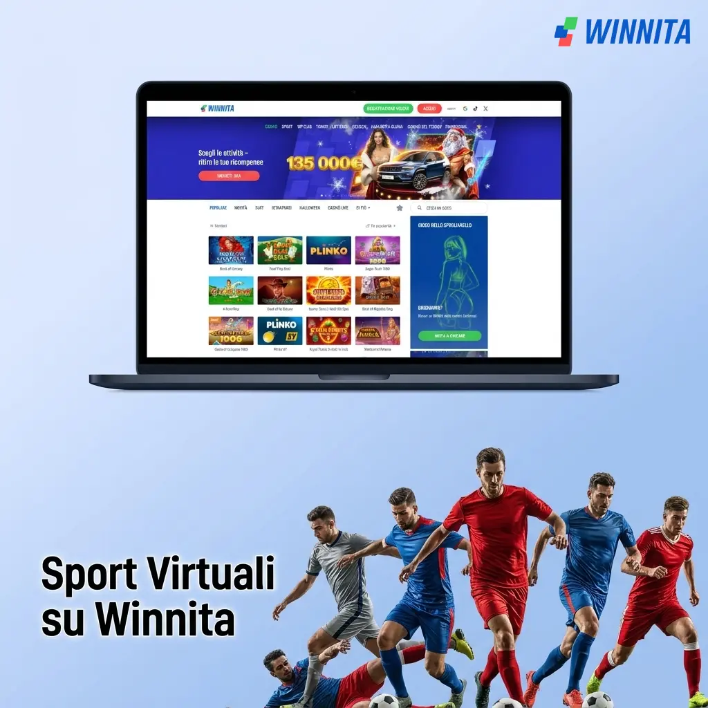 Sport virtuali su Winnita: calcio, tennis, basket, corse e più eventi simulati 24/7 con RNG certificato