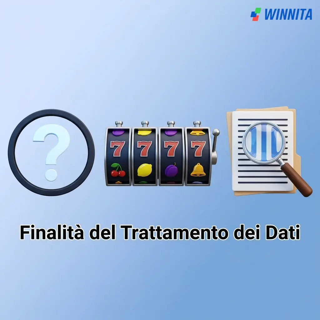 Finalità del trattamento dati su Winnita: gestione account, conformità ADM, sicurezza, transazioni e gioco responsabile.
