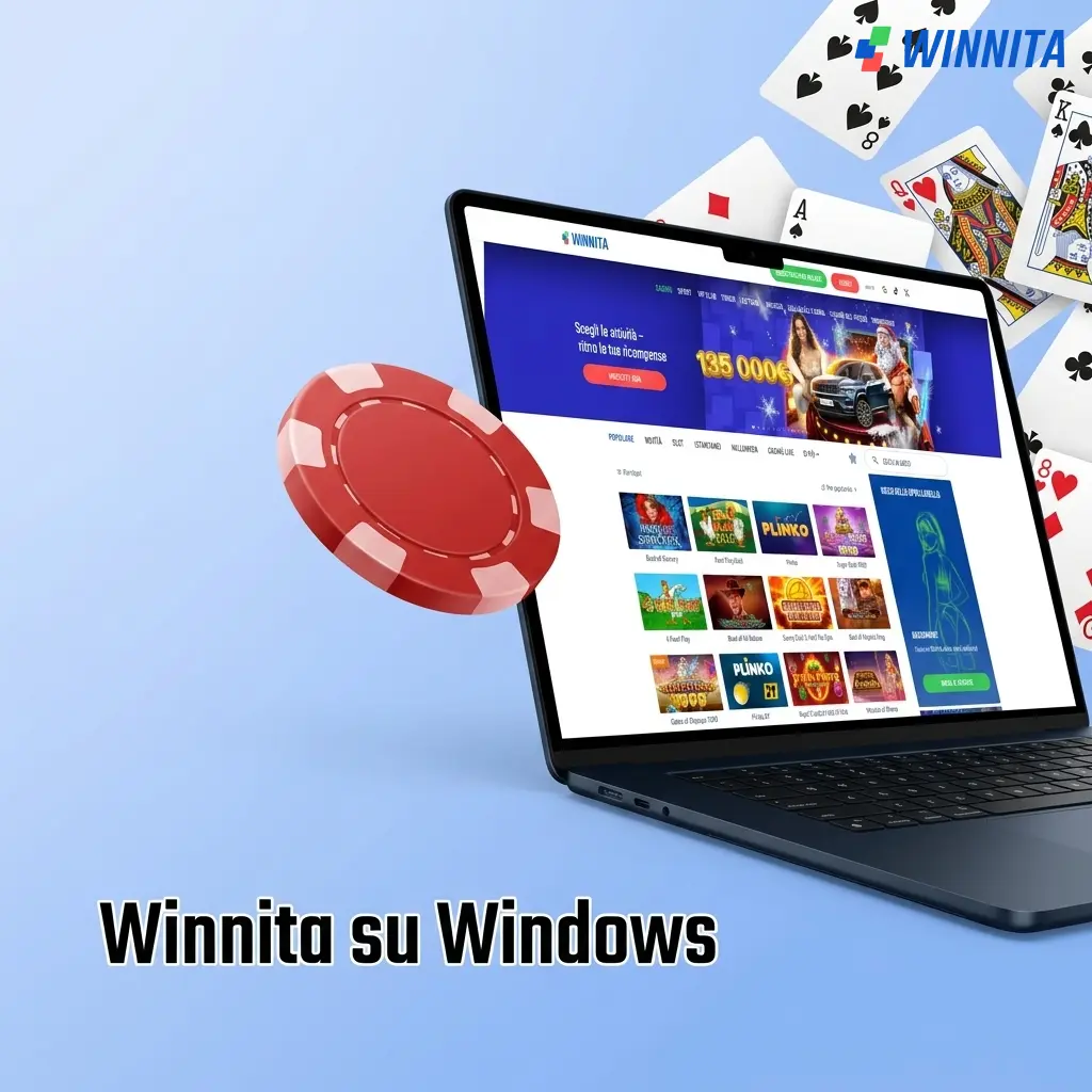 Winnita su Windows: accedi dal browser Chrome, Firefox, Edge o Opera per giocare al casinò e scommesse senza download.